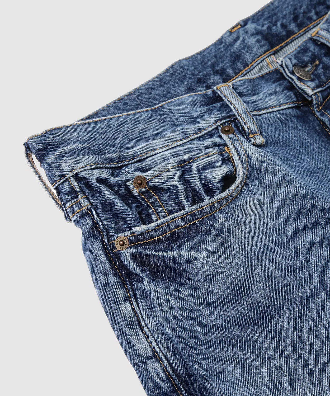 Мужские джинсы из нестрейчевого денима с эффектом поношенности 1981 Acne Studios, Vintage Blue — фото 4