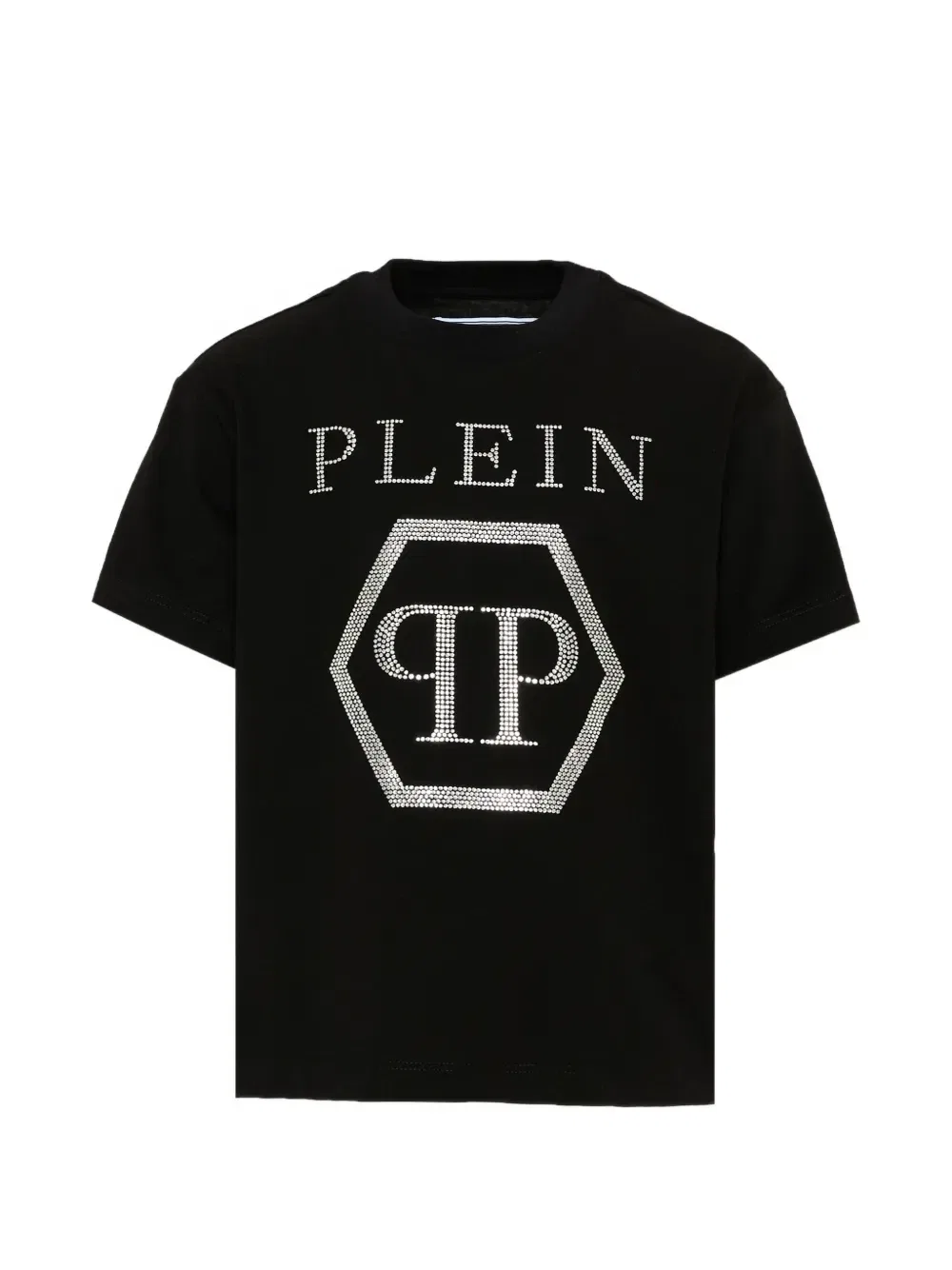 Футболка с логотипом из стразов Philipp Plein Junior, черный