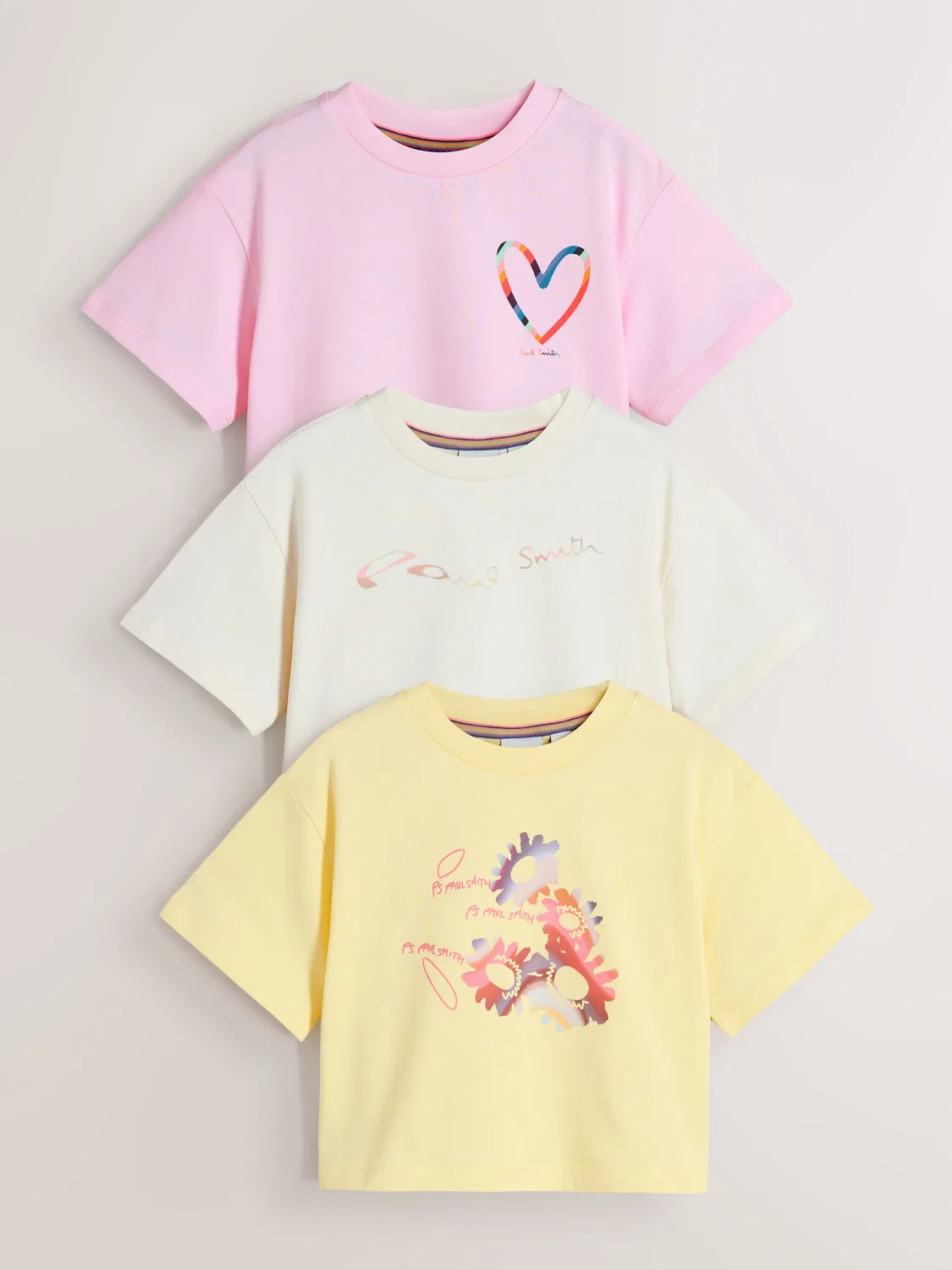 Комплект футболок Paul Smith Junior, розовый/желтый