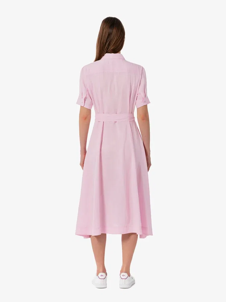 Платье-рубашка льняное LACOSTE Pink — фото 3