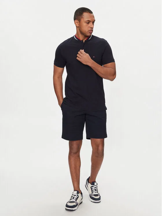 Поло slim fit Mao Tommy Hilfiger, темно-синий — фото 2