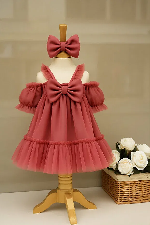 Детское платье для девочек кружевное Biya Baby, Rose Dried — фото 2