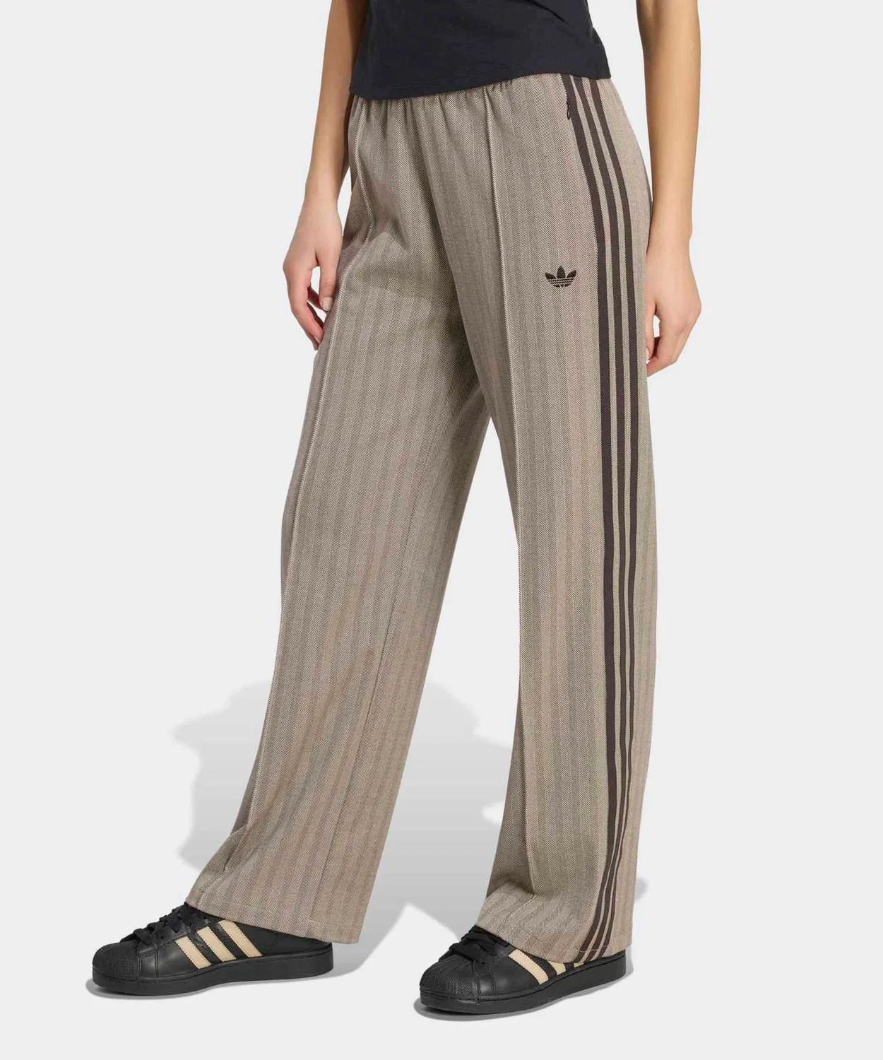 Женские спортивные брюки с принтом в полоску, мид-райз Adidas Originals, Brown — фото 2