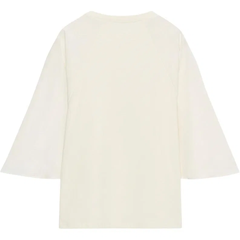 Женская футболка с круглым вырезом и прямым кроем, ZARA, Raw White — фото 3
