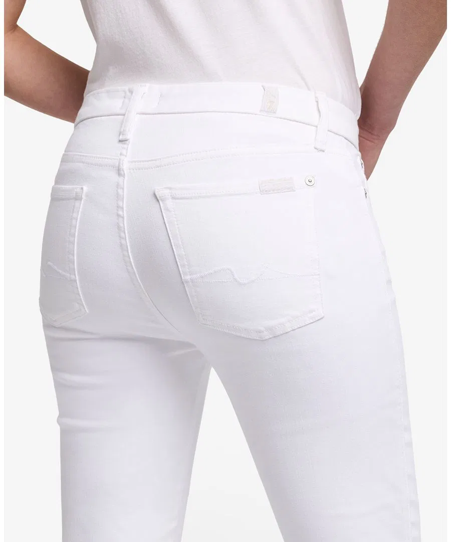 Джинсы прямого кроя с высокой посадкой Kimmie Straight-Leg Mid-Rise 7 For All Mankind, Luxe White — фото 4