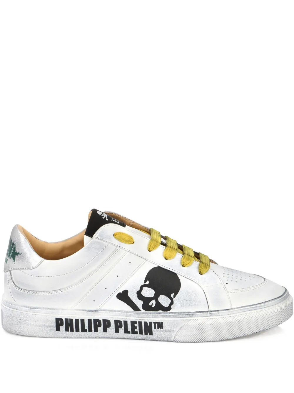 

Кожаные кеды с низким верхом Skull Philipp Plein, белый