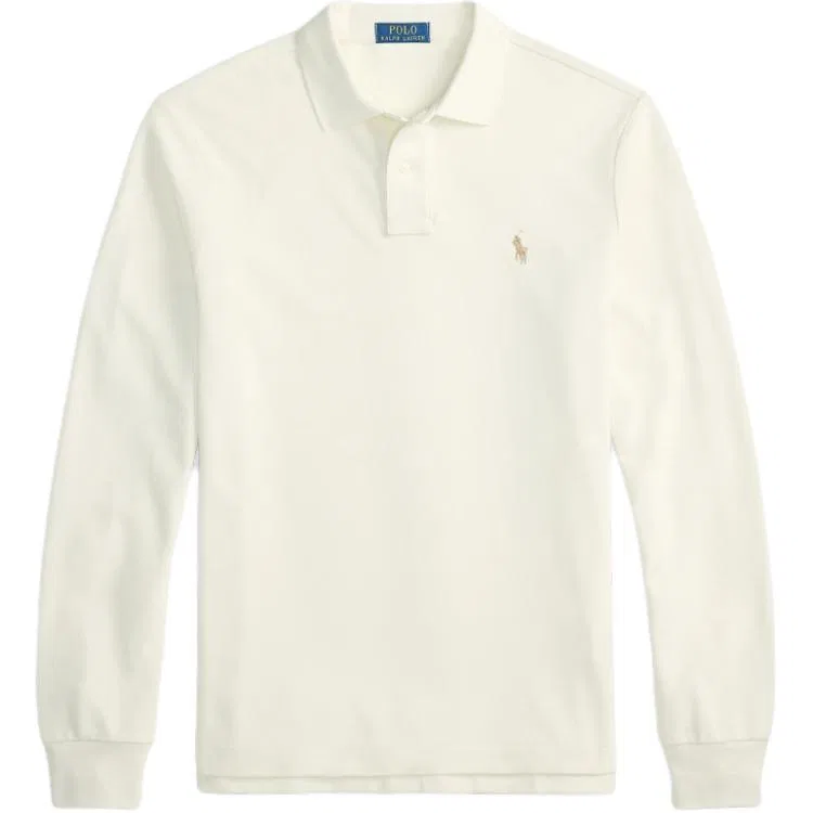 Поло Polo Ralph Lauren Custom Slim Fit мужское кремовое