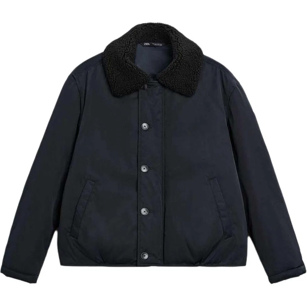 Мужская куртка-пуховик с длинным рукавом ZARA, Sea Blue