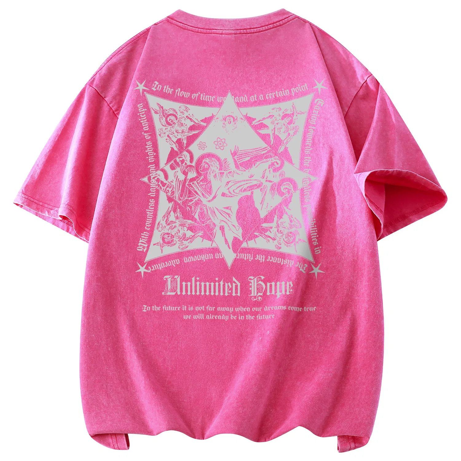 Футболка детская с принтом Disney Unisex Crew Neck Thin Straight Fit, Rose Red