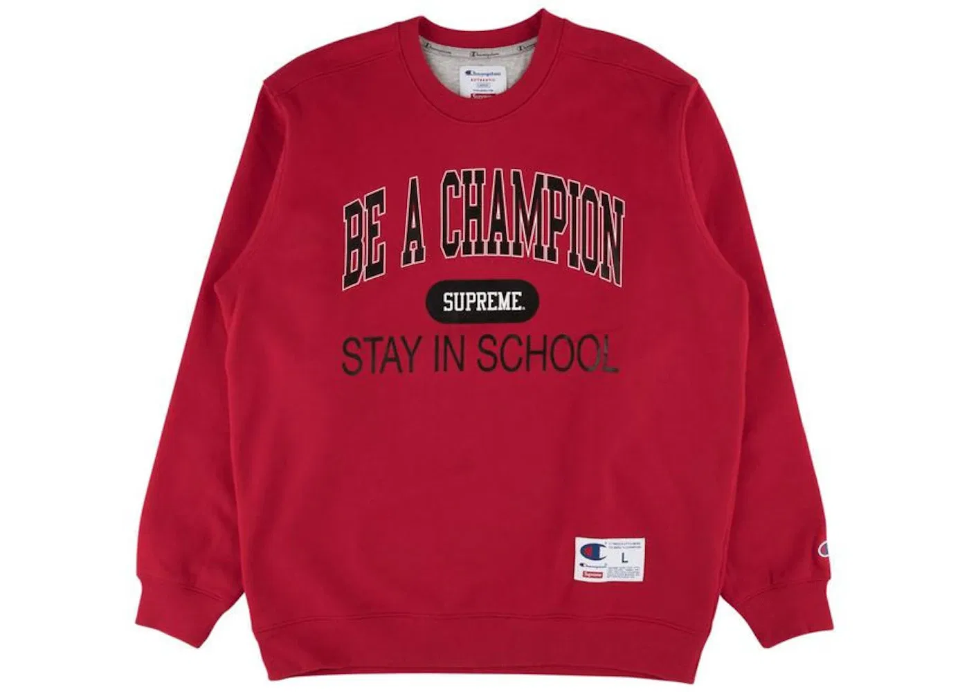 Мужской свитшот Supreme Champion Stay In School Crewneck, Red