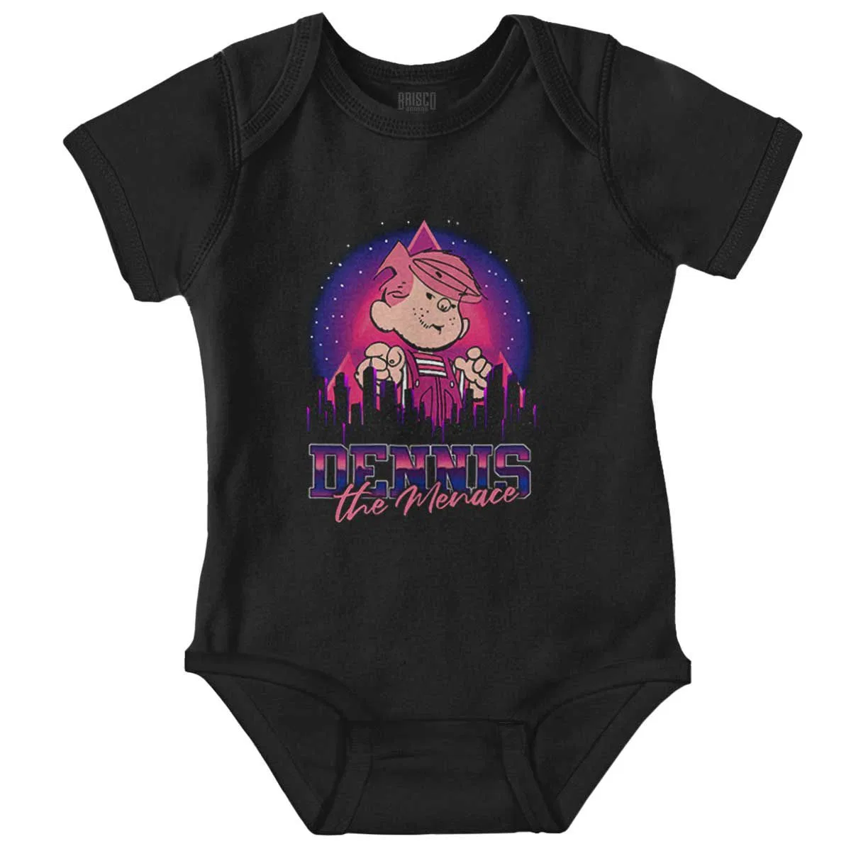 Детский боди-комбинезон с принтом Dennis The Menace City Skyline Brisco Brands, Black