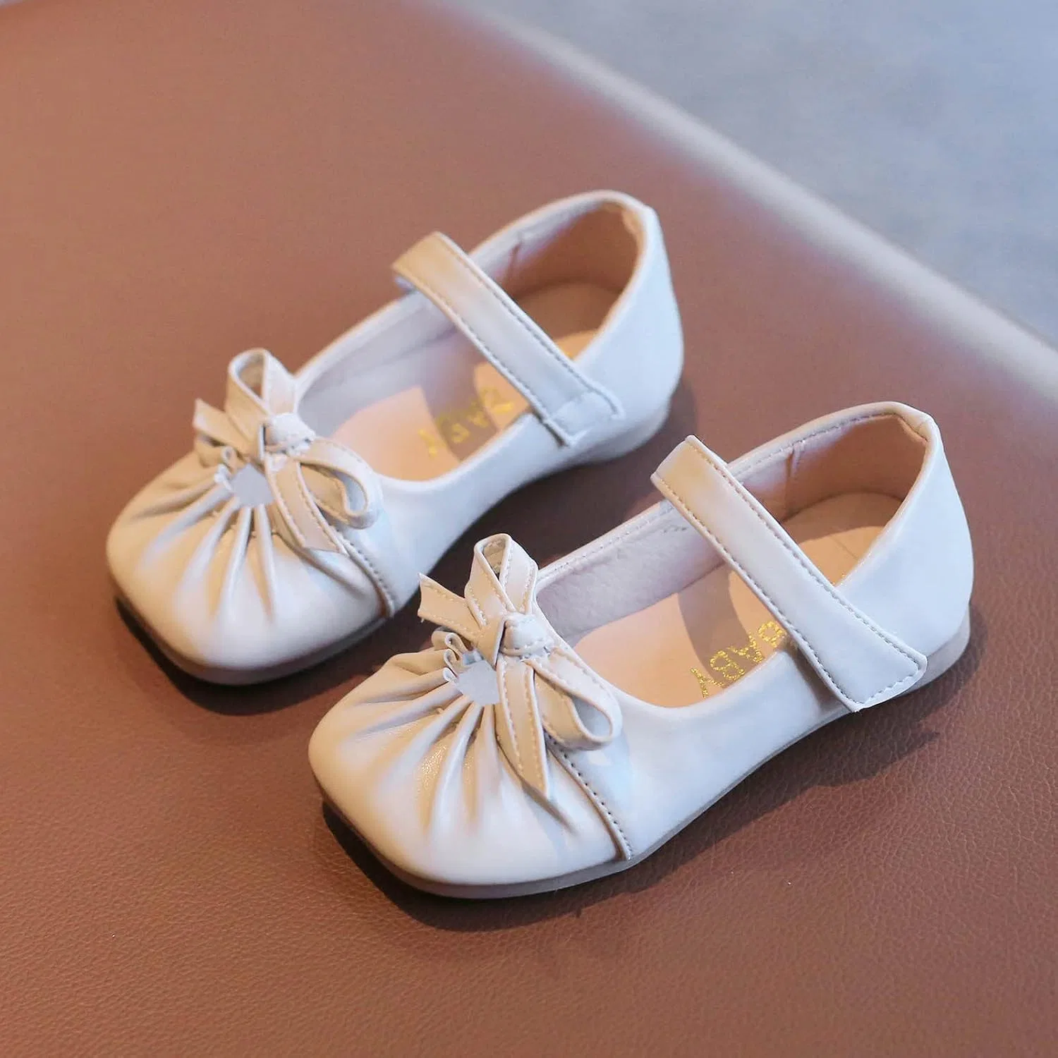 Детские туфли для девочек с цветочным принтом Girls Slippers Monkey Dress Bridesmaids Flats Wedding Kids 1-6Y Girls Flower Party Shoes Shoes Girls Sandals, White — фото 2
