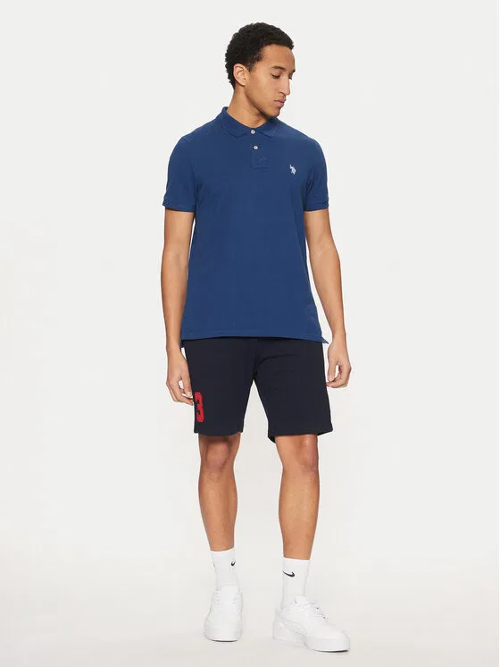 Поло regular fit U.S. Polo Assn., темно-синий — фото 2