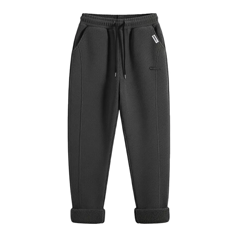 Детские утепленные спортивные штаны на флисе MINISO, Fleece-Lined Chenille Dark Gray