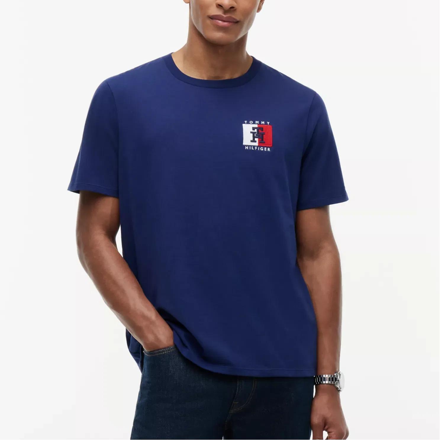 Мужская футболка с круглым вырезом Marine Blue Tommy Hilfiger — фото 4
