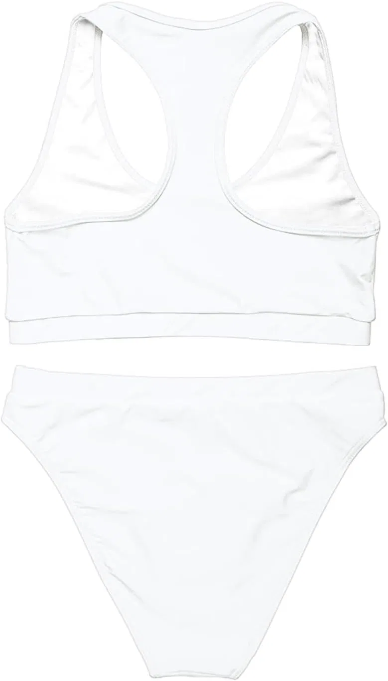 Женский купальный костюм с высокой талией 2-piece, White — фото 3