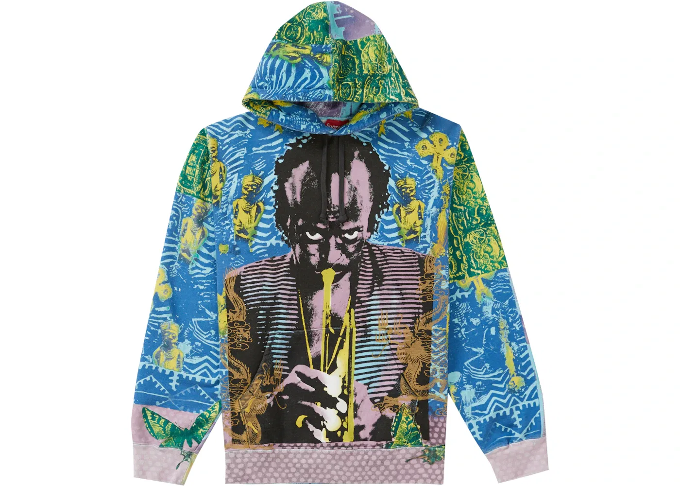 Мужская худи с капюшоном с принтом Hooded Sweatshirt Supreme, Blue