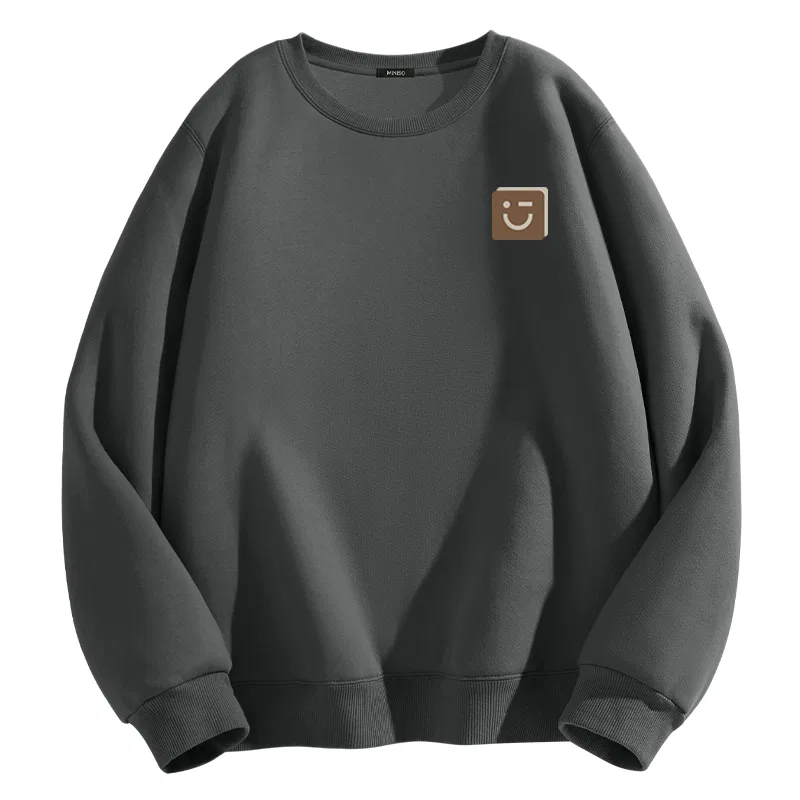 Детское свитшот с принтом Warm Brown Smile Chest Logo MINISO, Dark Gray