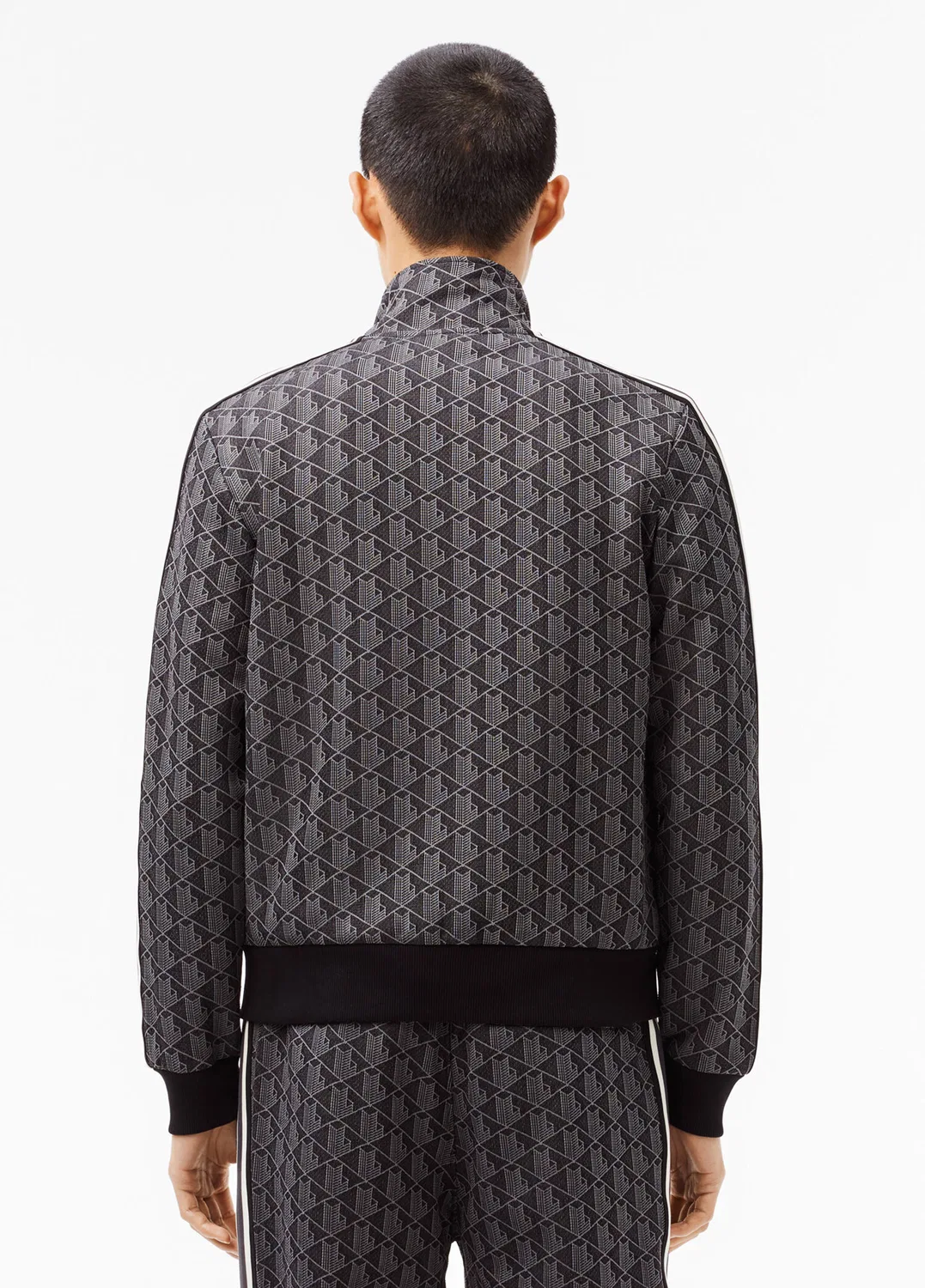 Свитшот Lacoste Monogram Regular Fit, черный — фото 4