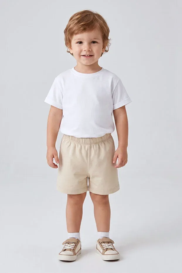 Детские шорты для девочек с широкими штанинами Dmb Boys & Girls, Beige — фото 2