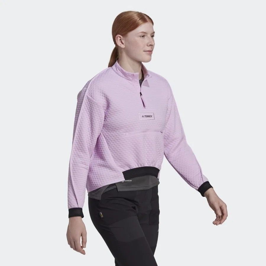 Женский флисовый свитшот Terrex Hike 1/2 adidas, Фиолетовый — фото 4
