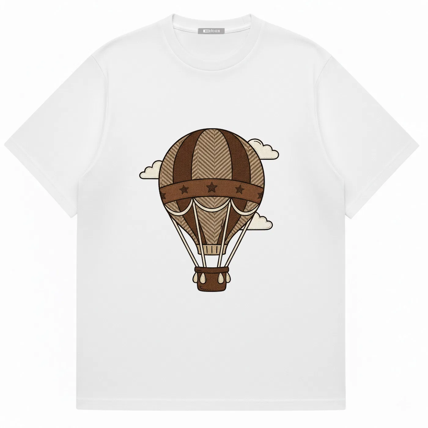 Детская футболка с принтом Red Bean Hot Air Balloon Print Short-Sleeve Oversized Slimming Pure Cotton Everyday Commute Versatile Couple Style Short-Sleeve Top T-Shirt Unisex, Black — фото 4