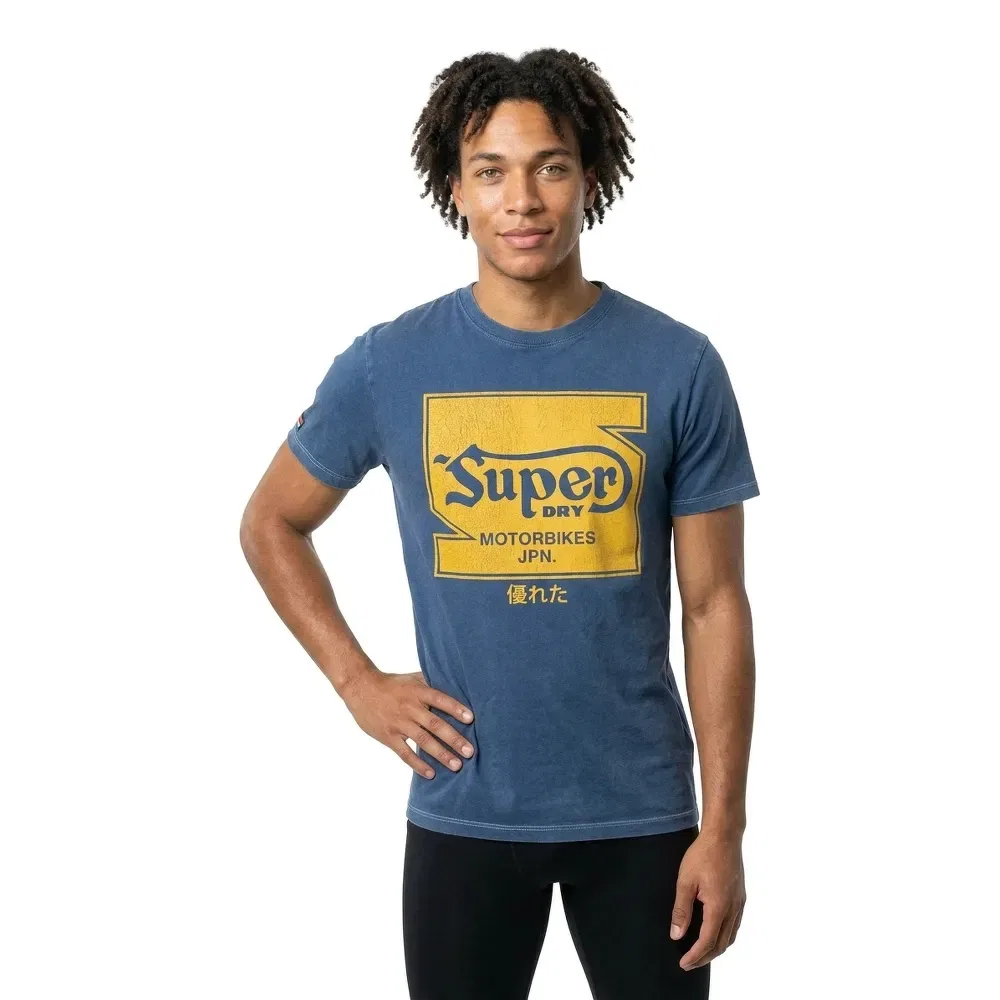 Футболка с логотипом Superdry Auto Logo Relaxed Fit Superdry, синий — фото 3