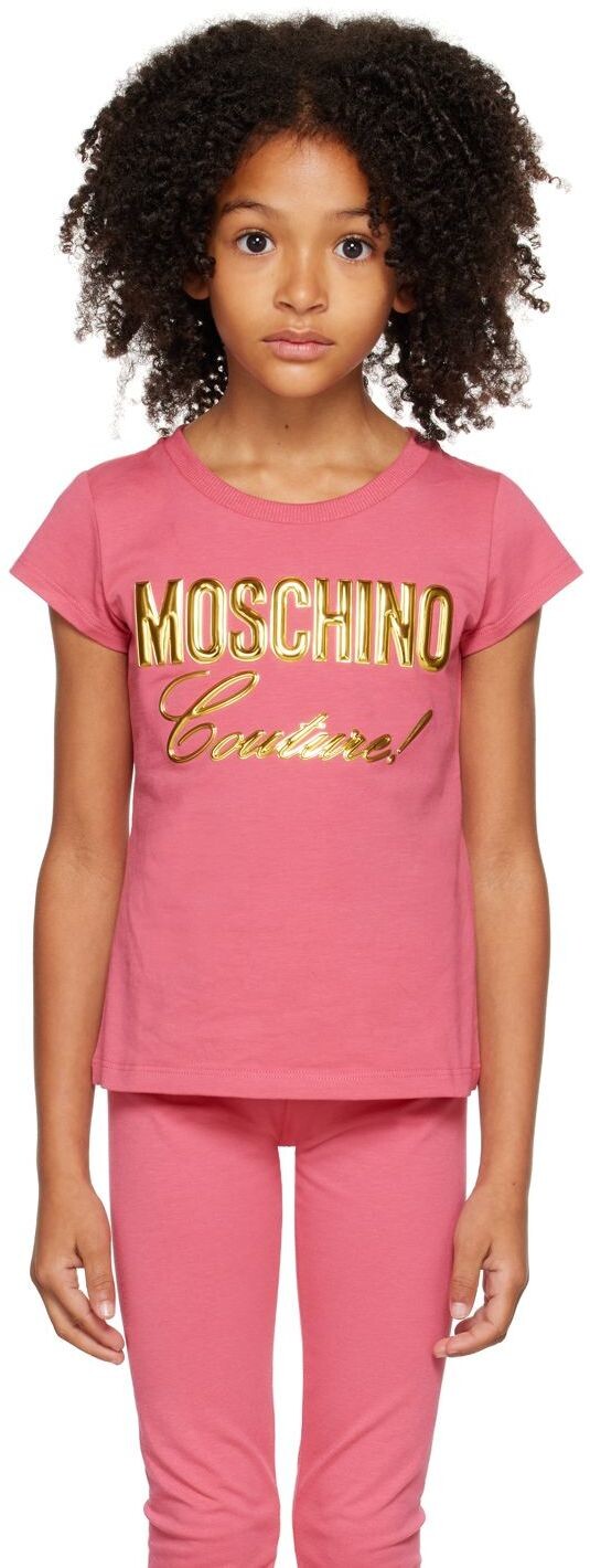 

Детская розовая футболка \Couture\"" Moschino, Розовый, Детская розовая футболка \Couture\"" Moschino