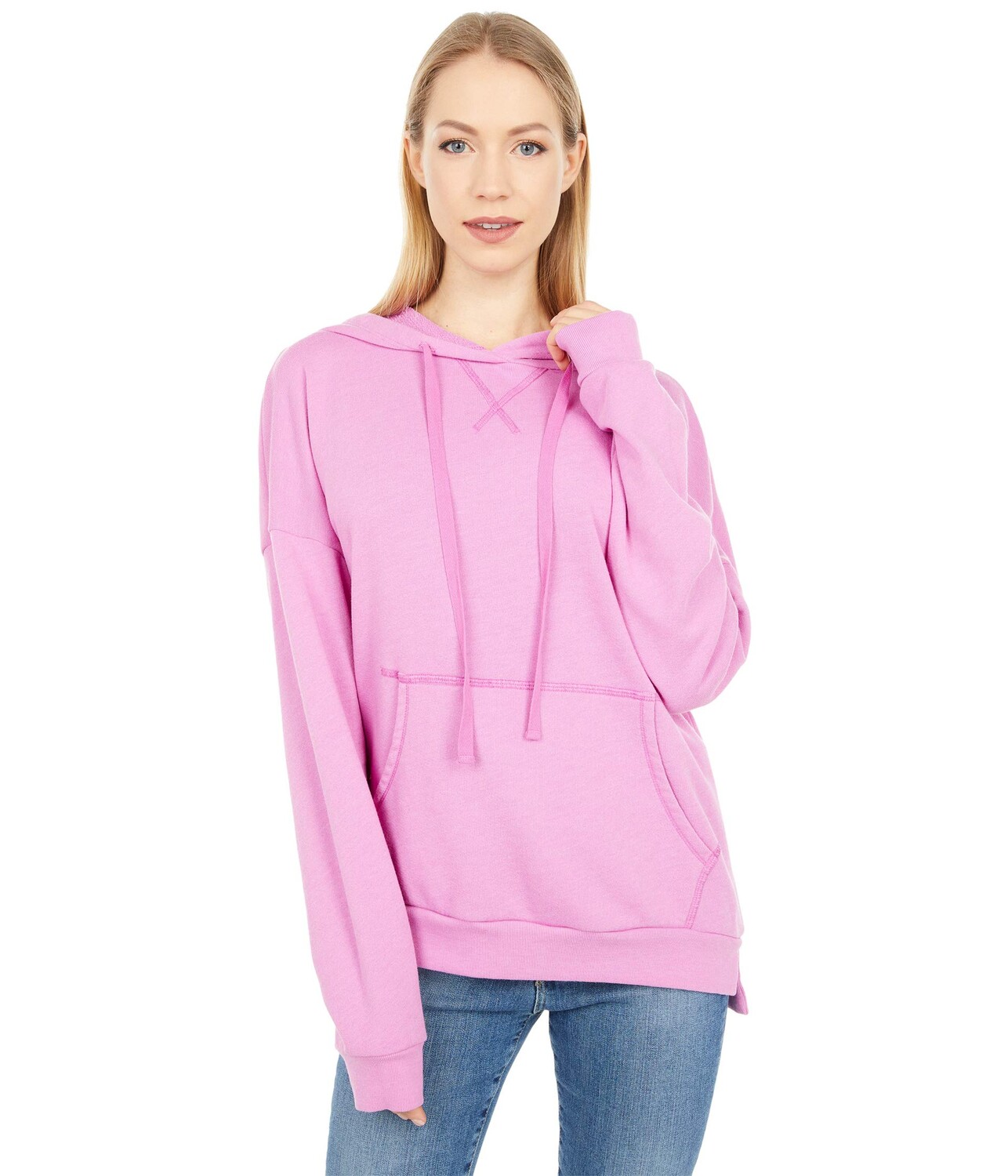

Пуловер Michael Stars, Zion High-Low Hoodie in Hermosa French Terry
