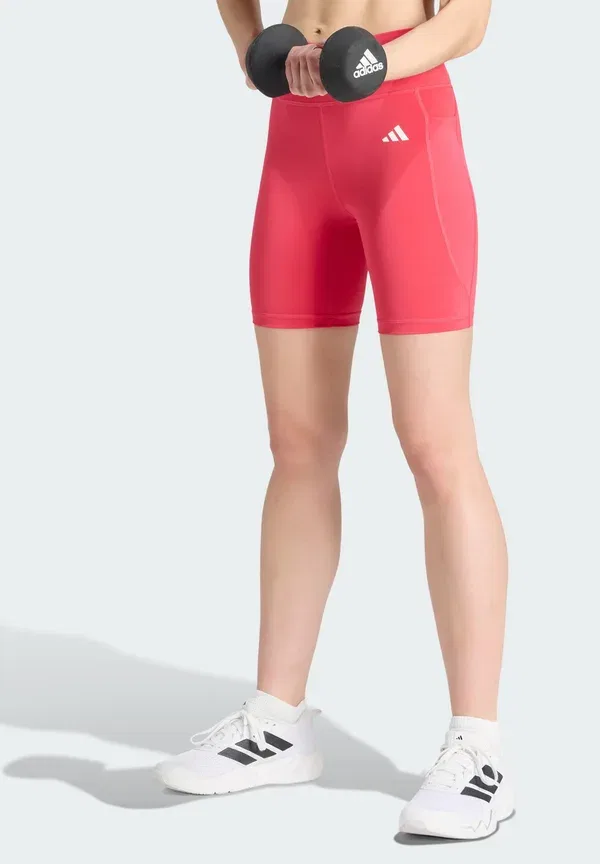 Леггинсы Adidas Optime Essentials с потайным карманом, длина 7 дюймов - леггинсы Adidas Performance, розовый