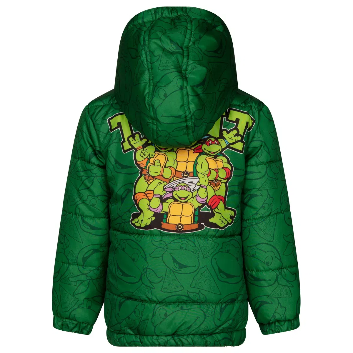 Детское пальто-пуховик для мальчиков с принтом Teenage Mutant Ninja Turtles, Green — фото 3