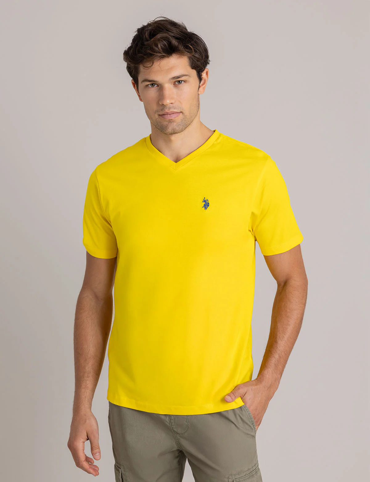 

Футболка-поло U.S. Polo Assn Solid V-neck, желтый