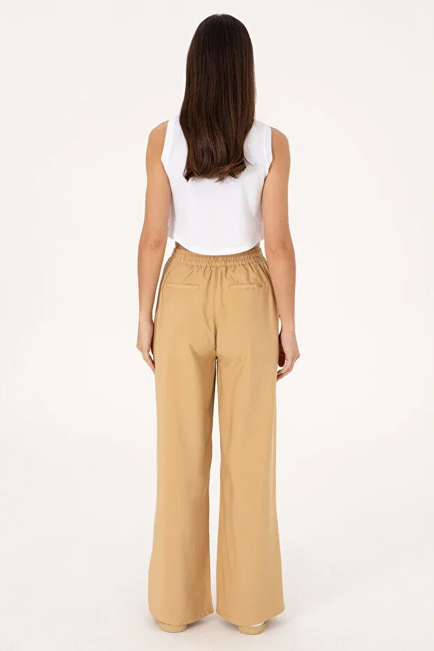 Женские брюки свободного кроя из модала U.S. Polo Assn., Camel — фото 4