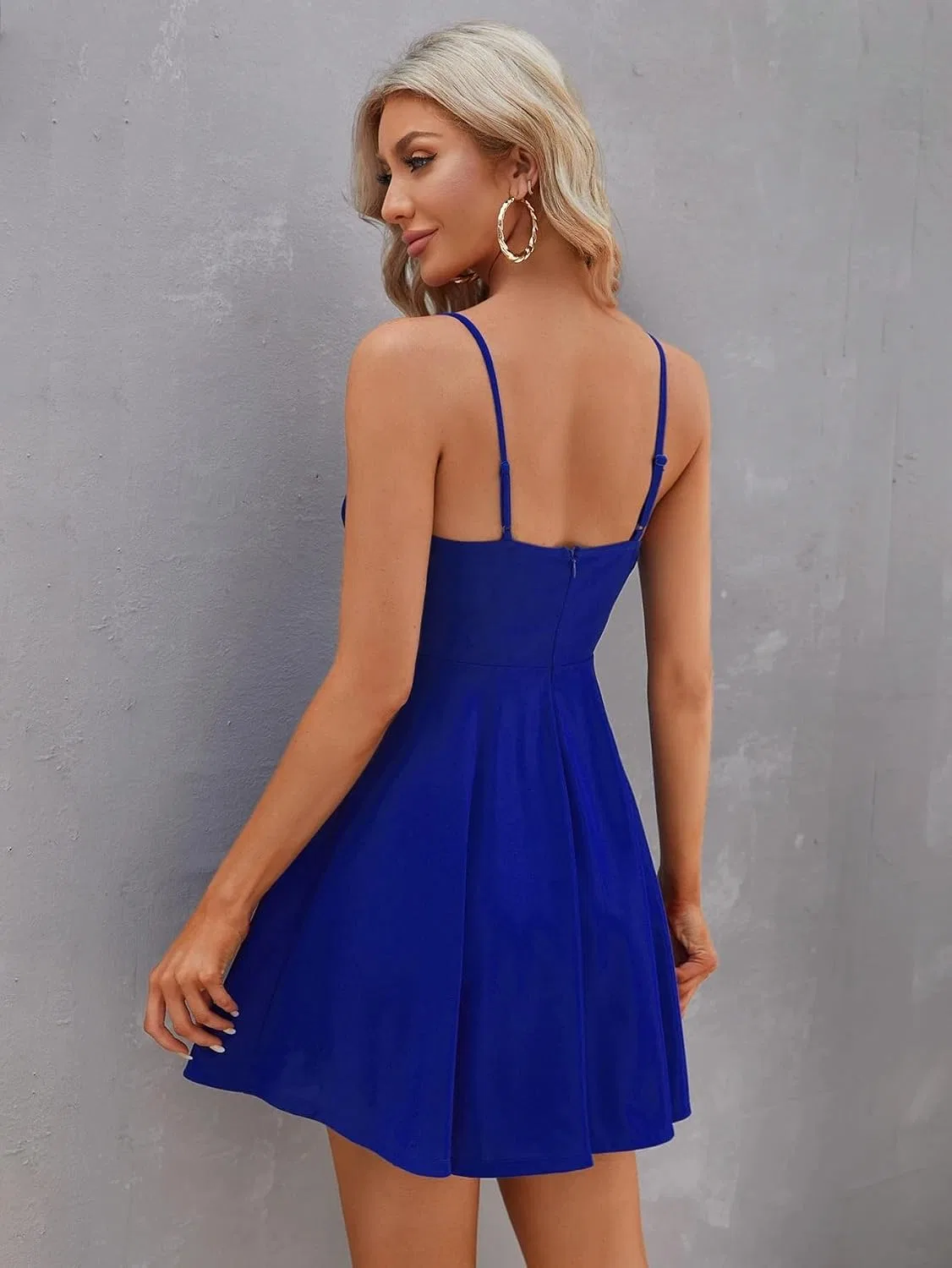 Женское пляжное платье-ками с рюшами на бретелях Royal Blue — фото 2