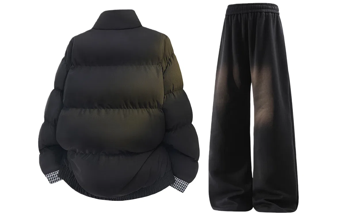 Детский комплект из куртки и брюк на флисе, модель X1617, Light Gray Puffer Jacket+Pants White Heather Gray Fleece-Lined, X1617, Light Gray Puffer Jacket+Pants White Heather Gray Fleece-Lined — фото 4