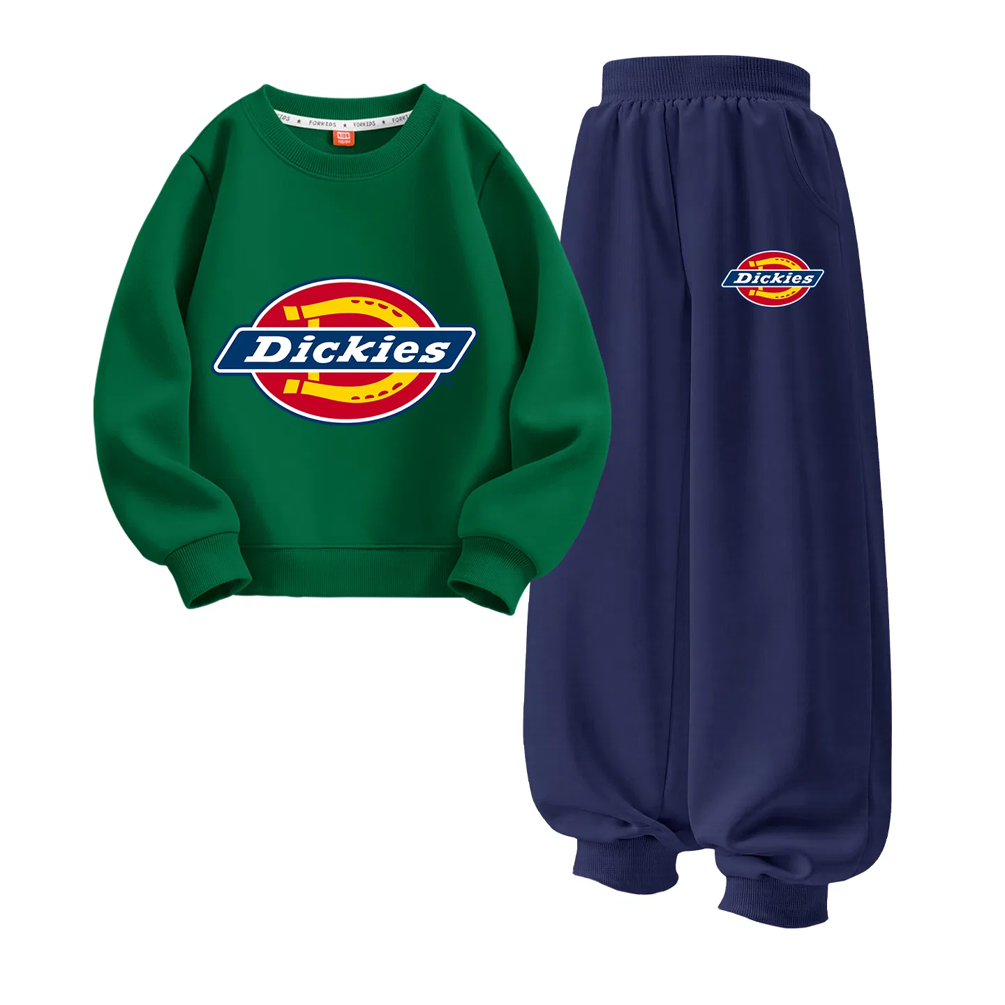 Детский спортивный комплект в ретро-стиле Dickies, Sizhi Vintage Green+Sizhi K Navy Blue
