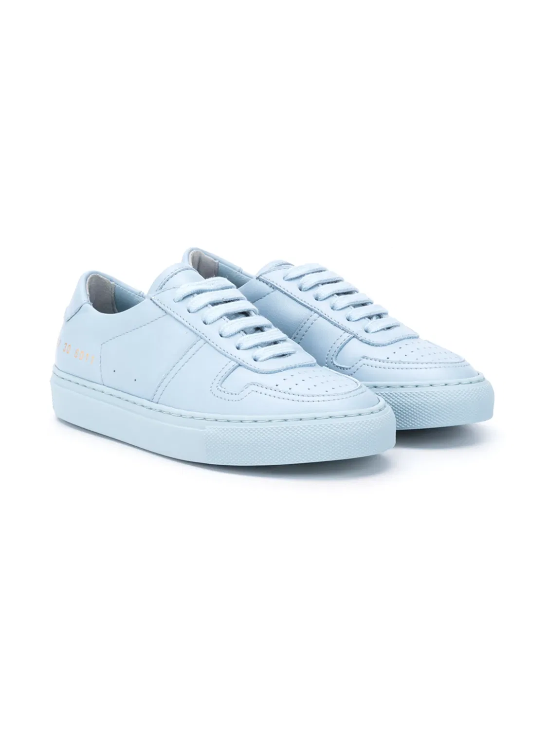 Кожаные низкие кроссовки пастельного синего цвета Common Projects, синий