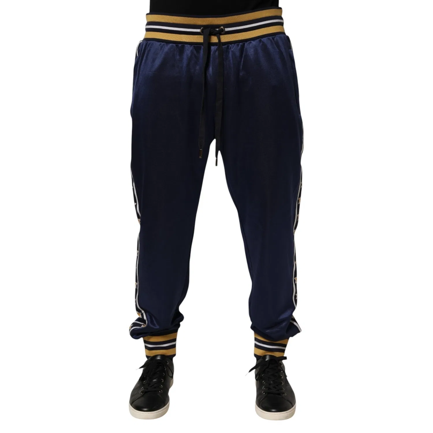 Мужские брюки-джоггеры на среднюю посадку с логотипом Jogger Pants Dolce & Gabbana, Blue — фото 3