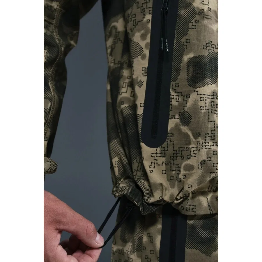 Худи Nike Tech Fleece с капюшоном и молнией, модель Tech Fleece Wr Fz Camo Full Zip Hoodie, Nike, Хаки/Зеленый — фото 3