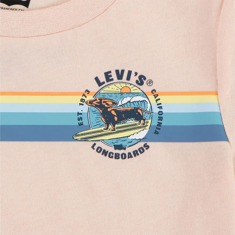 Детская футболка для мальчиков с принтом Retro Stripe Surf Levi's, Pink — фото 3