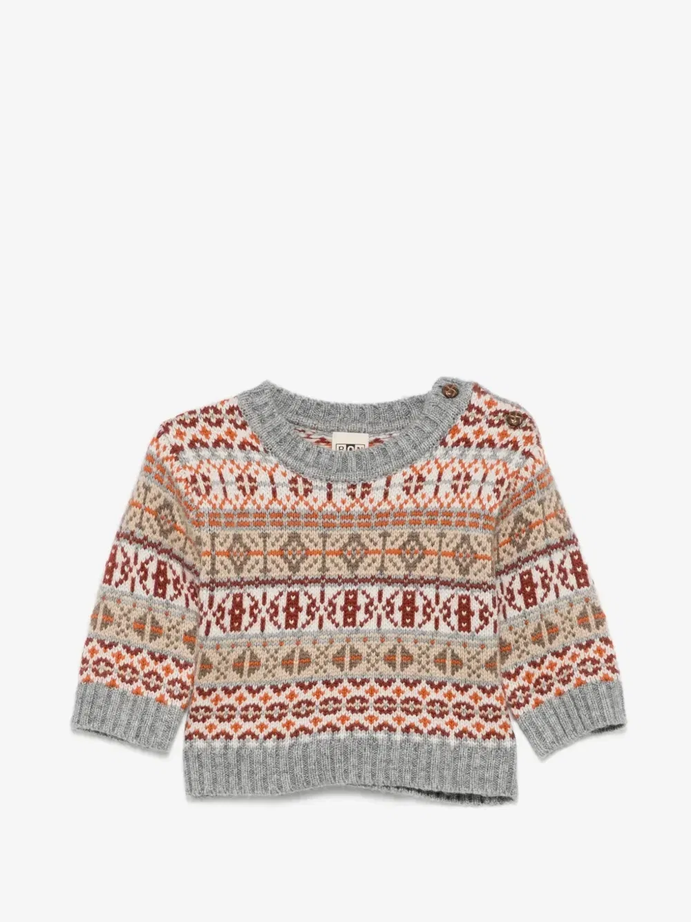 Свитер с пуговицами Fair Isle Bonton, серый