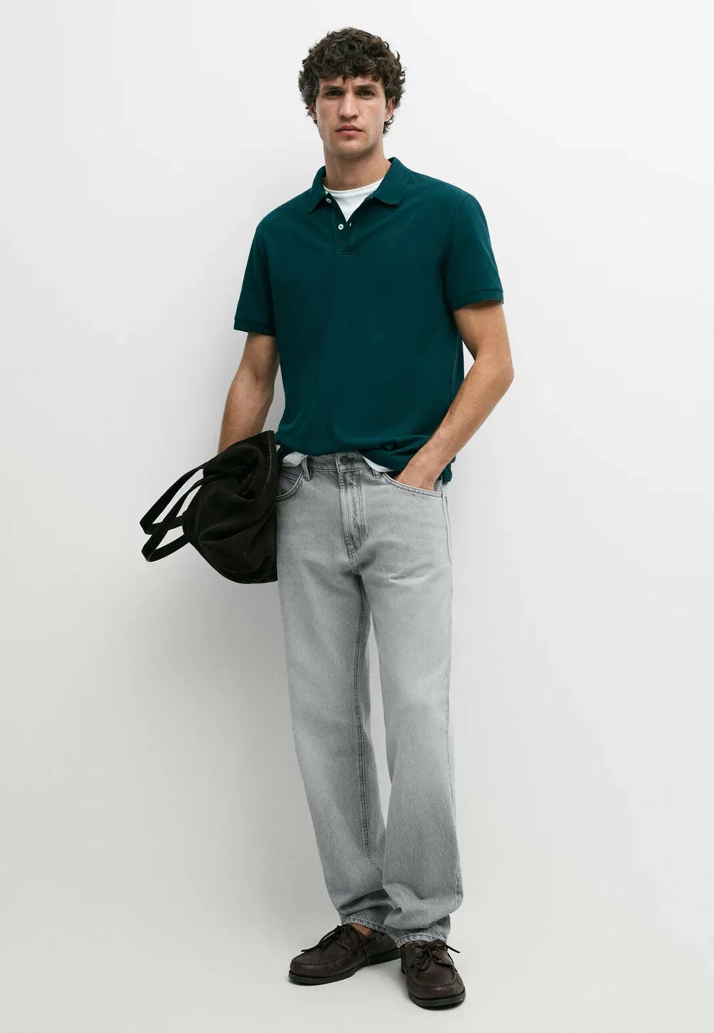 Джинсы зауженного кроя - джинсы прямого кроя Massimo Dutti, Grey — фото 2