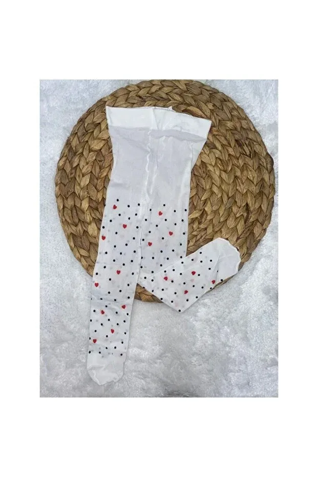 Детские колготки с принтом Micro 40 polka dot baby mousse pantyhose Babixkids, White