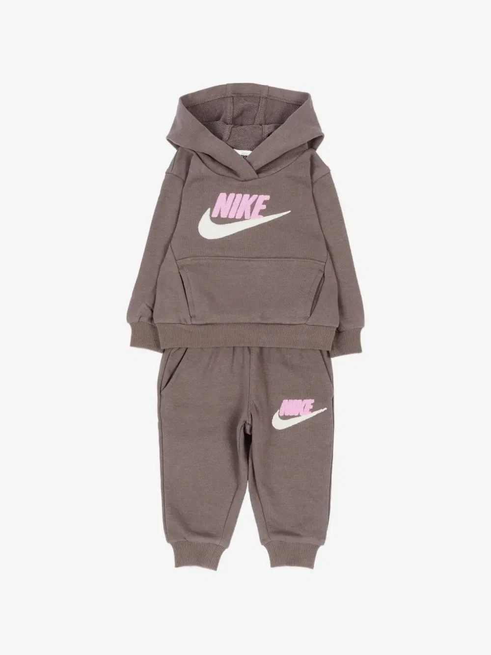 Спортивный костюм с вышитым логотипом Nike Kids, коричневый
