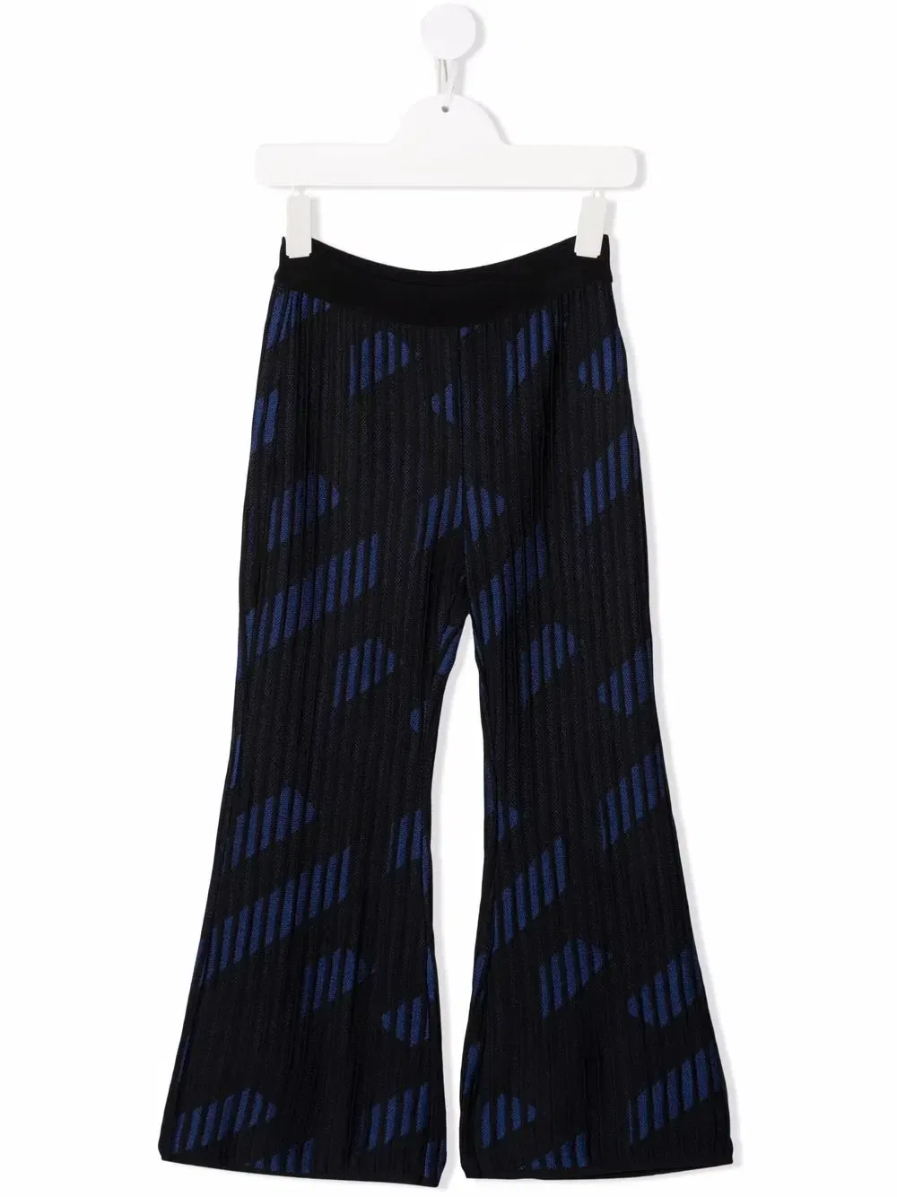 Брюки с расклешенными манжетами Versace Kids, черный