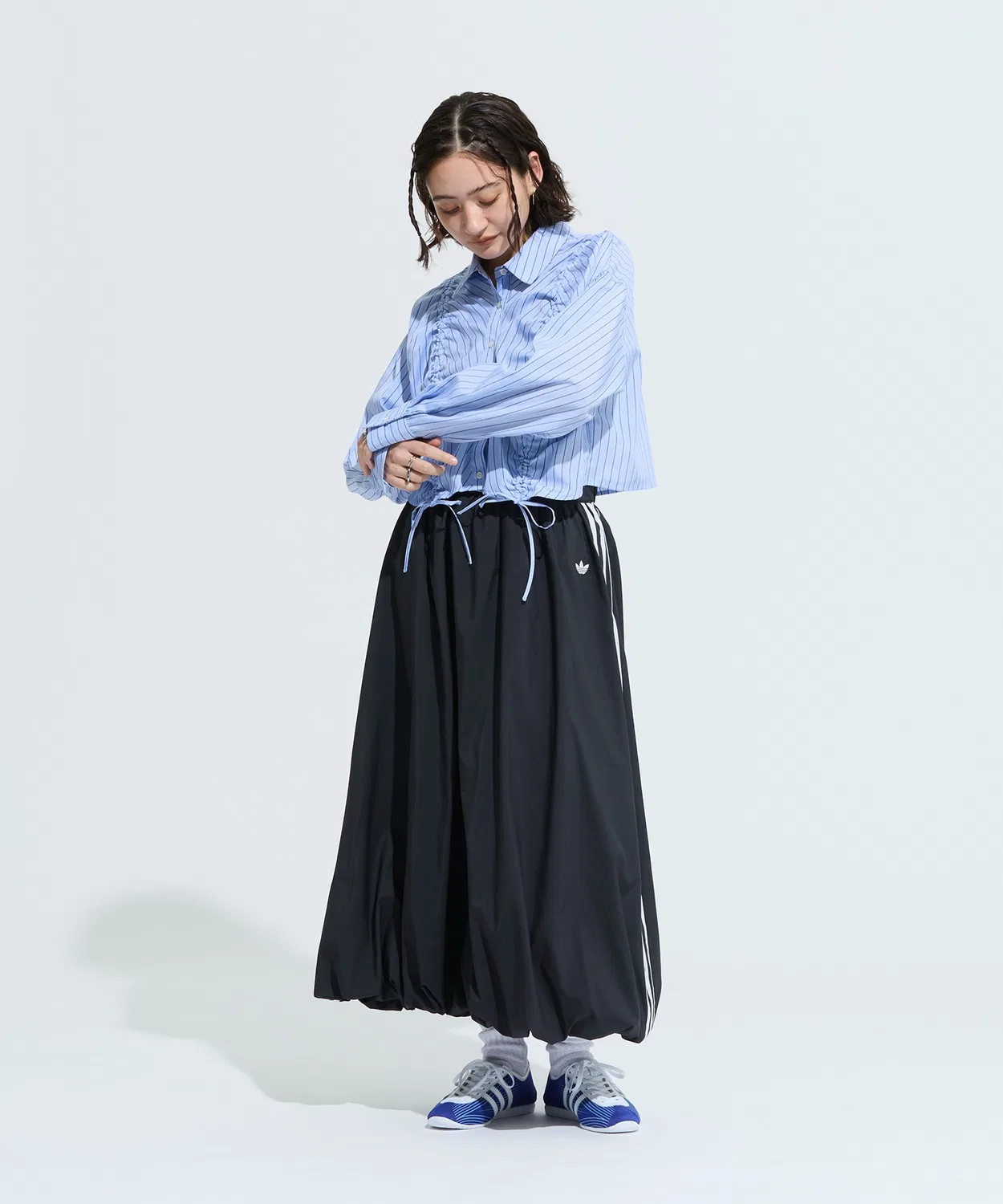 Женская длинная юбка-баллон с принтом Adidas Originals, Black — фото 3