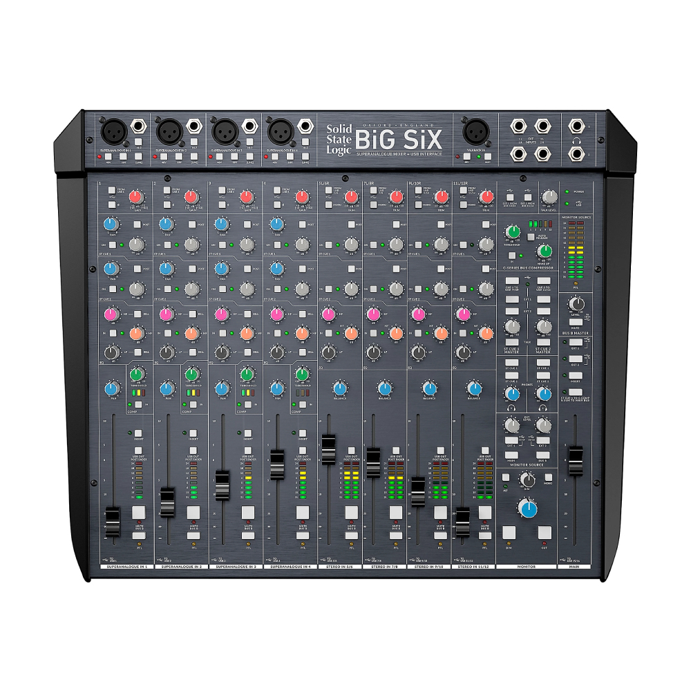

Профессиональный настольный суммирующий микшер BiG SiX с полупроводниковой логикой Solid State Logic