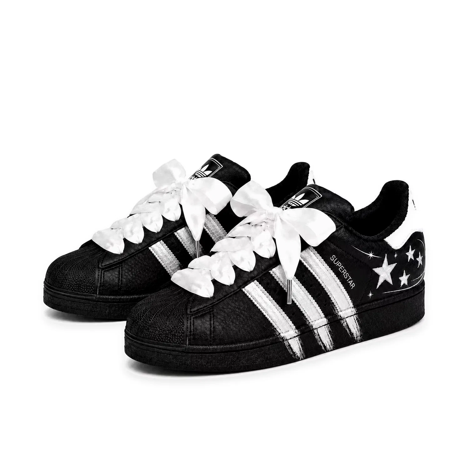 Кроссовки для скейтбординга Superstar 2, Adidas Originals, Black Silver Star Basic — фото 4