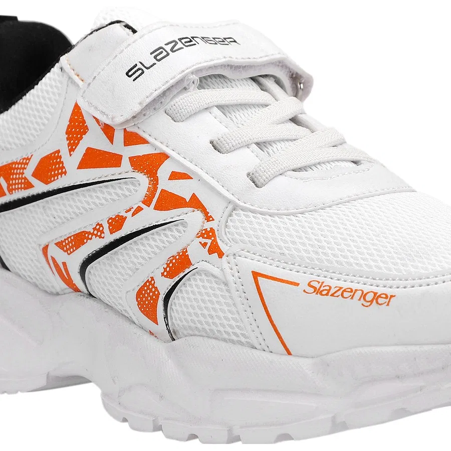Кроссовки детские с липучками Slazenger KANNER I, Бело-оранжевый — фото 4