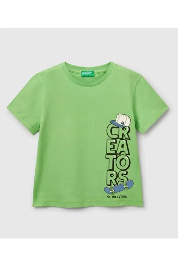 Детская футболка для мальчиков с коротким рукавом United Colors Of Benetton, Green